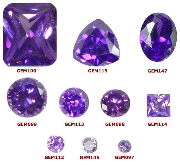 Violet Cubic Zirconia Gemstones | Cubic Zirconia Loose Stones - GEMS N GEMS